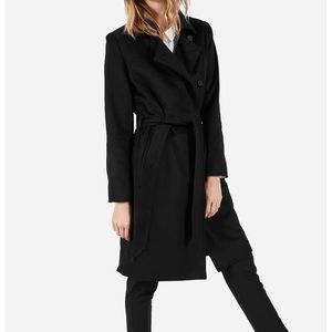 Everlane black wool trench S